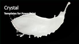  Presentation with milk splashing - Colorful slides enhanced with milk splash isolated on black backdrop and a black colored foreground