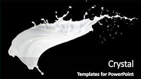  Presentation with milk splash - Presentation consisting of milk splash isolated on black background and a black colored foreground