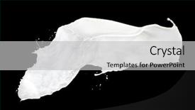  Presentation with milk splash - PPT layouts enhanced with milk splash isolated on black background and a light gray colored foreground