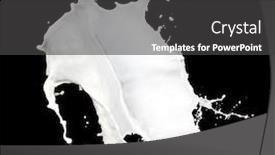  Presentation with milk splash - Cool new theme with milk splash isolated on black background backdrop and a dark gray colored foreground