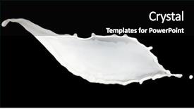  Presentation with water splash on black - PPT theme having milk splash isolated on black background and a black colored foreground