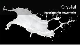  Presentation with milk splash - Audience pleasing presentation theme consisting of milk-splash-isolated-on-black backdrop and a black colored foreground