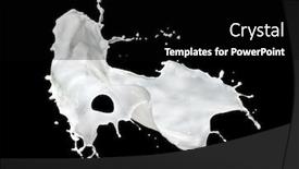  Presentation with milk splash - PPT theme consisting of milk-splash-isolated-on-black background and a black colored foreground