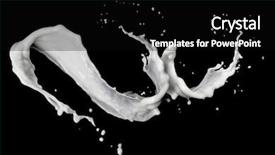  Presentation with milk splashing - Audience pleasing slide set consisting of milk splash isolated on black backdrop and a black colored foreground