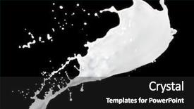  Presentation with milk splash - PPT theme with milk splash isolated on black background and a dark gray colored foreground