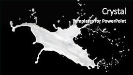  Presentation with milk splash - Slide deck enhanced with milk splash isolated on black background and a  colored foreground