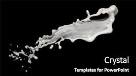  Presentation with milk splashing - Colorful presentation enhanced with milk splash isolated on black backdrop and a black colored foreground