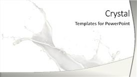  Presentation with milk splashing - Theme with milk splash isolated on white background and a white colored foreground