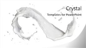  Presentation with milk splashing - Presentation theme featuring milk splash isolated on white background and a white colored foreground