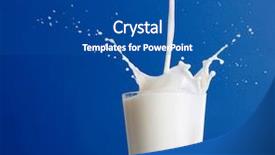  Presentation with milk protein - PPT theme having milk splash background and a ocean colored foreground