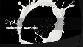  Presentation with milk splashing - Audience pleasing PPT theme consisting of milk splashes circle isolated backdrop and a black colored foreground