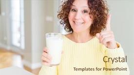  Presentation with drinking glass - Beautiful slide deck featuring milk surprised with an idea backdrop and a  colored foreground