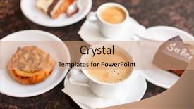  Presentation with cake durian - Cool new PPT layouts with milk tea - coffee with cake backdrop and a coral colored foreground