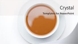  Presentation with white pigeon against the blue - Beautiful slide deck featuring milk tea - cup of white coffee backdrop and a lemonade colored foreground