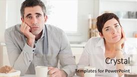  Presentation with coffee - Theme featuring milk tea - worn out couple drinking coffee background and a soft green colored foreground