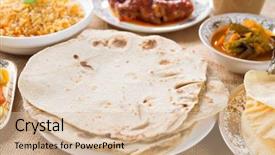  Presentation with indian tea - Presentation theme consisting of milk tea and papadom indian background and a soft green colored foreground