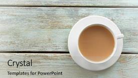  Presentation with milk tea - Audience pleasing slide deck consisting of milk tea on white rustic backdrop and a light gray colored foreground