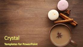  Presentation with milk tea - Presentation design enhanced with milk tea with spices background and a tawny brown colored foreground
