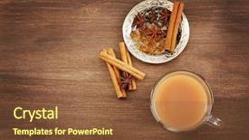  Presentation with milk tea - Slide deck featuring milk tea with spices background and a tawny brown colored foreground