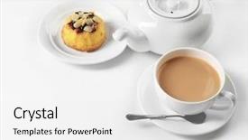  Presentation with milk tea - Beautiful PPT theme featuring milk tea with tea pot backdrop and a white colored foreground