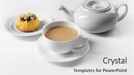  Presentation with milk tea - Colorful slide deck enhanced with milk tea with tea pot backdrop and a light gray colored foreground