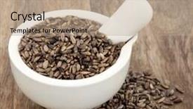  Presentation with milk thistle - Beautiful PPT theme featuring milk thistle herb used in natural alternative herbal medicine over old wood background backdrop and a coral colored foreground