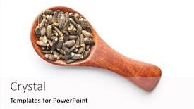  Presentation with milk thistle - PPT theme consisting of milk-thistle-seeds-in-wooden background and a white colored foreground