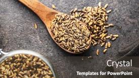  Presentation with thistle - Cool new slide deck with milk-thistle-seeds-in-wooden backdrop and a tawny brown colored foreground