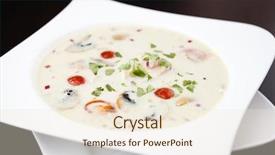  Presentation with coconut milk - Amazing theme having milk with chicken traditional thai backdrop and a cream colored foreground