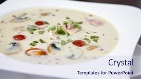  Presentation with coconut milk - PPT layouts consisting of milk with chicken traditional thai background and a sky blue colored foreground