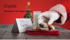  Presentation with cookies christmas - Audience pleasing presentation theme consisting of milk with christmas tree backdrop and a red colored foreground