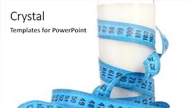  Presentation with white milk - Slide deck having kefir - glass of milk with measuring background and a white colored foreground