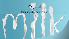  Presentation with milk splash - Beautiful presentation theme featuring milk word from milk splash backdrop and a light blue colored foreground