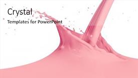  Presentation with milk splash - PPT layouts with milkshake - strawberry milk splash isolated background and a white colored foreground