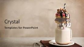  Presentation with donuts - Presentation enhanced with milkshake donuts and other sweets background and a mint green colored foreground