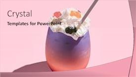  Presentation with milkshake - Beautiful PPT theme featuring milkshake-on-pink-background-hard backdrop and a lemonade colored foreground