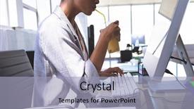  Presentation with race - Slide set having milkshake while working on computer background and a light blue colored foreground