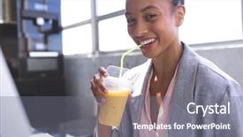  Presentation with milkshake - Amazing presentation having milkshake while working on computer backdrop and a gray colored foreground