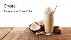  Presentation with milkshake - Audience pleasing presentation consisting of milkshake with coconut and cookies backdrop and a white colored foreground