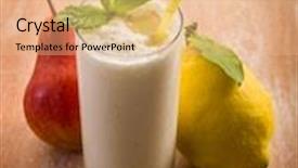  Presentation with milkshake - Cool new slides with milkshake with pears ginger and lemon backdrop and a lemonade colored foreground
