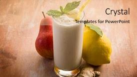  Presentation with milkshake - Amazing PPT layouts having milkshake with pears ginger and lemon backdrop and a lemonade colored foreground