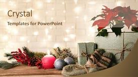  Presentation with knitted knitting needle - Slide deck consisting of milkweed - pair of knitted socks background and a lemonade colored foreground