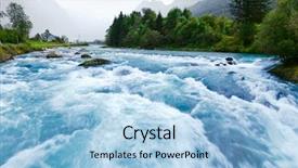  Presentation with water river - Colorful PPT theme enhanced with milky blue glacial water backdrop and a light blue colored foreground