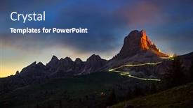  Presentation with blue mountain - Audience pleasing PPT layouts consisting of milky-way-above-the-mountains backdrop and a ocean colored foreground