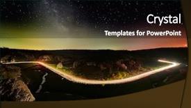  Presentation with road light - Presentation design consisting of milky way and stars background and a black colored foreground