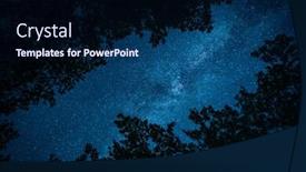  Presentation with way - PPT theme enhanced with milky-way-looking-through-tree background and a navy blue colored foreground