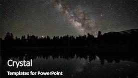  Presentation with astronomy night sky milky way - Slide deck enhanced with milky way reflection on lake background and a black colored foreground