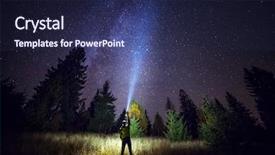  Presentation with scene - Presentation design with milky way with a flashlight background and a navy blue colored foreground