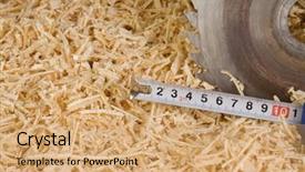  Presentation with tape measure - Colorful slide set enhanced with mill and tape measure on wood sawdust backdrop and a coral colored foreground
