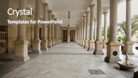  Presentation with czech republic - Slide deck enhanced with mill colonnade in karlovy vary background and a coral colored foreground